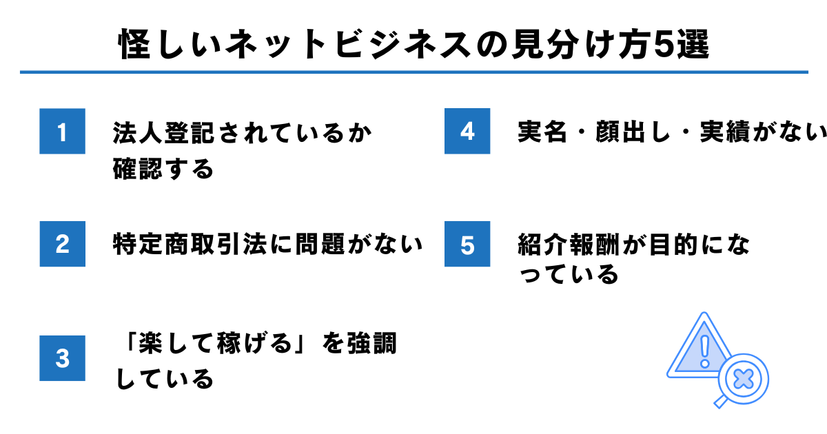 怪しいネットビジネスの見分け方5選