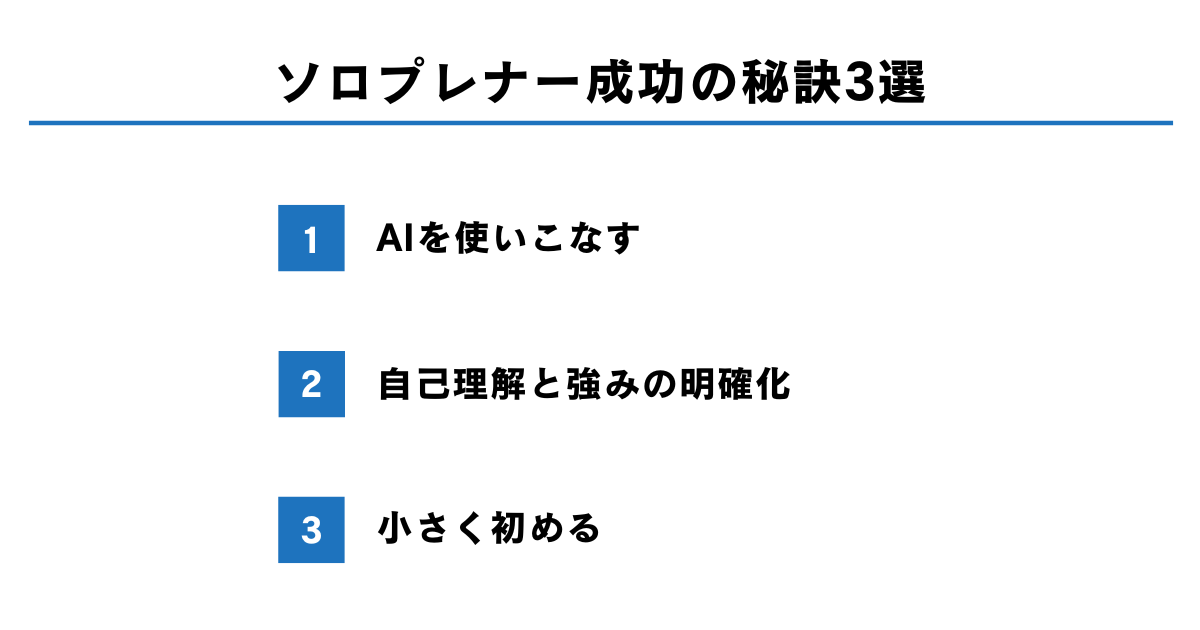 ソロプレナー成功の秘訣3選