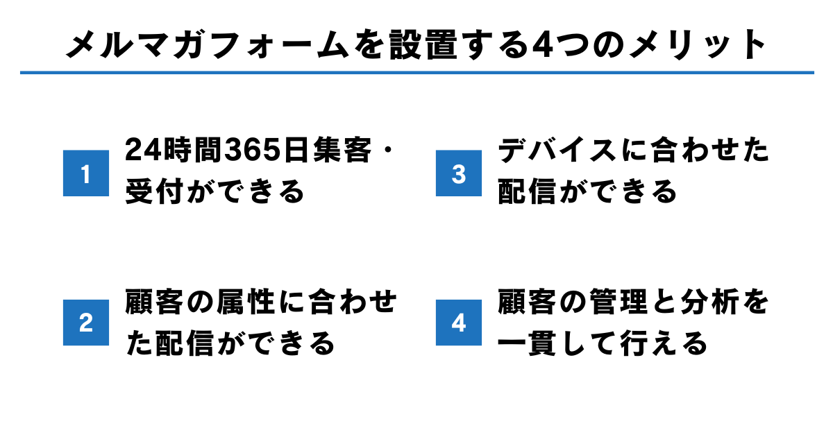メルマガ登録フォームを設置する4つのメリット